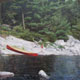 Painting of island in Canadian Shield.