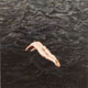 Painting of naked man diving