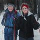 Portrait of couple with cross country skis
