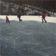 Painting of pond hockey on Grenadier Pond, Toronto