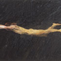 Painting of naked man swimming